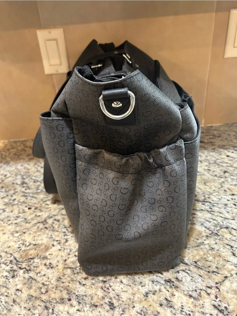 GUESS Charcoal diaper/tote/travel bag